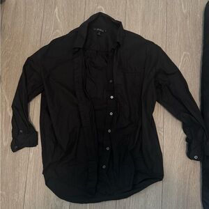 Banana Republic Women’s Oversized Black Casual Button Down Shirt